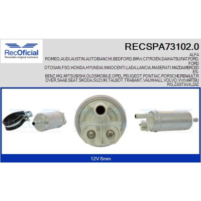 Bomba de combustível RECOFICIAL RECSPA73102.0