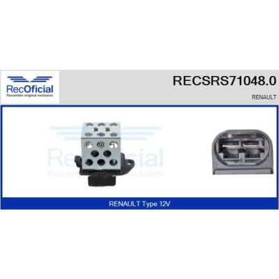 Resistor série, motor elétrico (ventilador do radiador) RECOFICIAL RECSRS71048.0