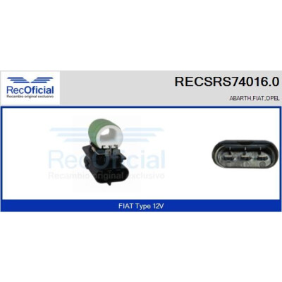 Resistor série, motor elétrico (ventilador do radiador) RECOFICIAL RECSRS74016.0
