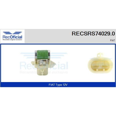 Resistor série, motor elétrico (ventilador do radiador) RECOFICIAL RECSRS74029.0