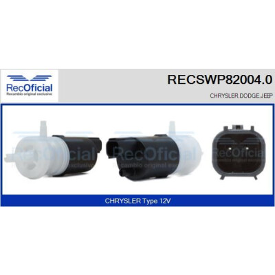 Bomba d'água para lavador de para-brisa RECOOFFICIAL RECSWP82004.0