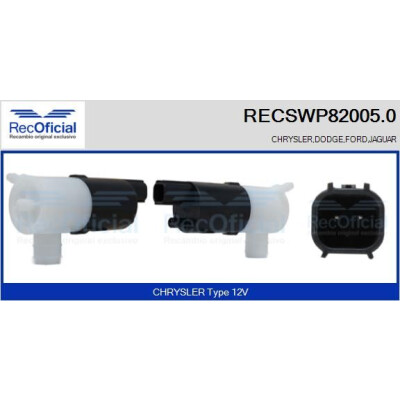 Bomba d'água para lavador de para-brisa RECOOFFICIAL RECSWP82005.0