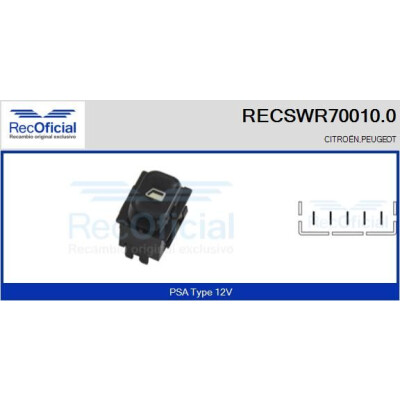 Interruptor de janela RECOFICIAL RECSWR70010.0