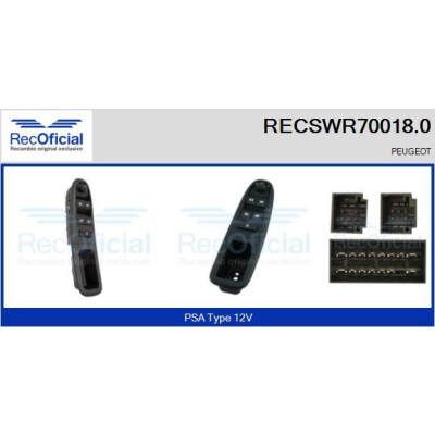 Interruptor de janela RECOFICIAL RECSWR70018.0