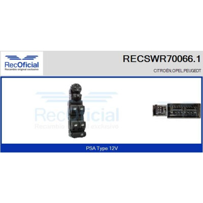 Interruptor de janela RECOFICIAL RECSWR70066.1