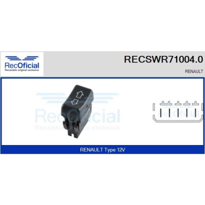 Interruptor de janela RECOFICIAL RECSWR71004.0