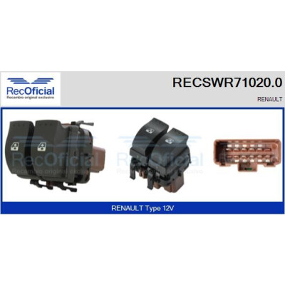 Interruptor de janela RECOOFFICIAL RECSWR71020.0