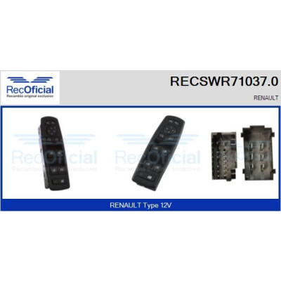 Interruptor de janela RECOFICIAL RECSWR71037.0