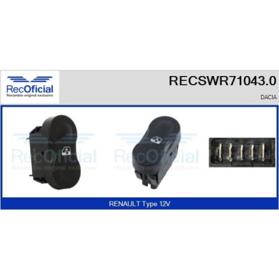 Interruptor de janela RECOOFFICIAL RECSWR71043.0