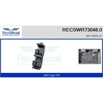 Interruptor de janela RECOOFFICIAL RECSWR73048.0