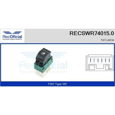 Interruptor de janela RECOFICIAL RECSWR74015.0