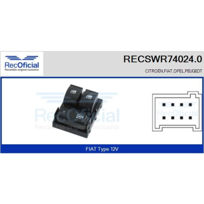Interruptor de janela RECOFICIAL RECSWR74024.0