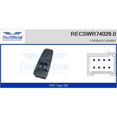 Interruptor de janela RECOFICIAL RECSWR74029.0