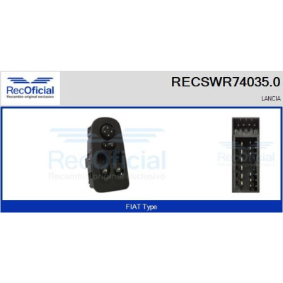 Interruptor de janela RECOFICIAL RECSWR74035.0
