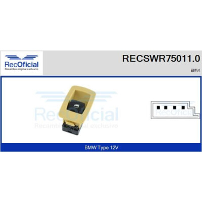 Interruptor de janela RECOFICIAL RECSWR75011.0