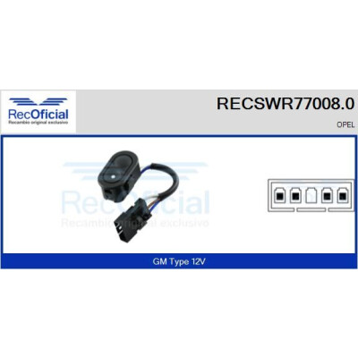 Interruptor de janela RECOFICIAL RECSWR77008.0