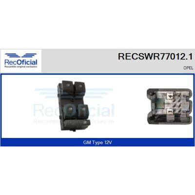 Interruptor de janela RECOFICIAL RECSWR77012.1