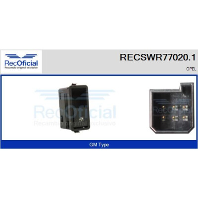 Interruptor de janela RECOFICIAL RECSWR77020.1