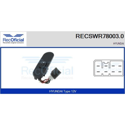 Interruptor de janela RECOFICIAL RECSWR78003.0