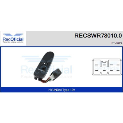 Interruptor de janela RECOFICIAL RECSWR78010.0