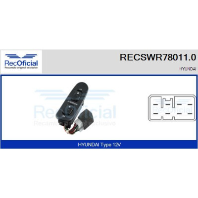 Interruptor de janela RECOFICIAL RECSWR78011.0