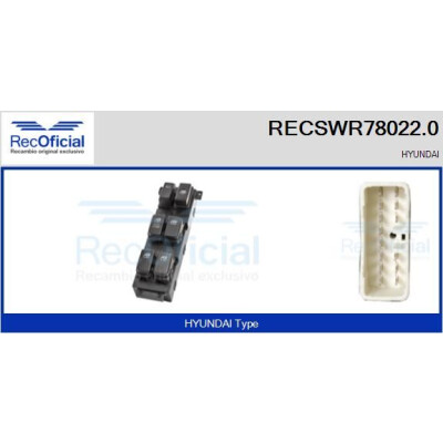Interruptor de janela RECOFICIAL RECSWR78022.0