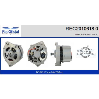 Alternador RECOFICIAL REC2010618.0