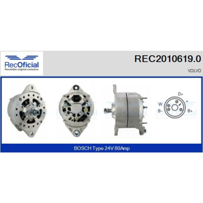 Alternador RECOFICIAL REC2010619.0