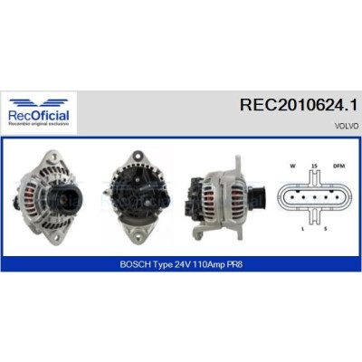 Alternador RECOFICIAL REC2010624.1