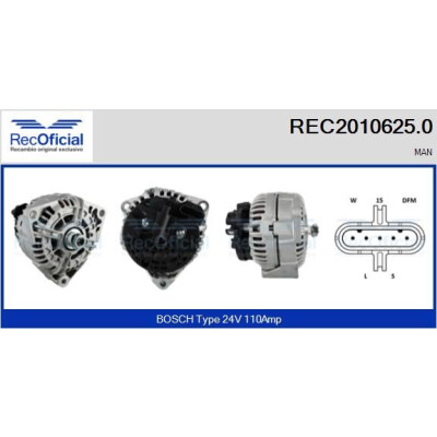 Alternador RECOFICIAL REC2010625.0