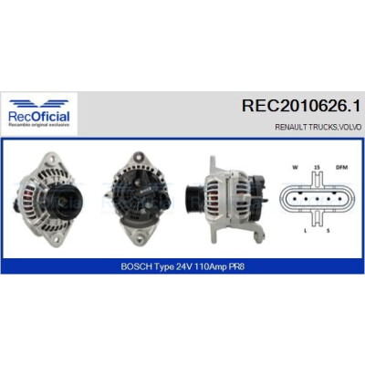 Alternador RECOFICIAL REC2010626.1