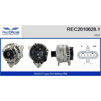Alternador RECOFICIAL REC2010628.1