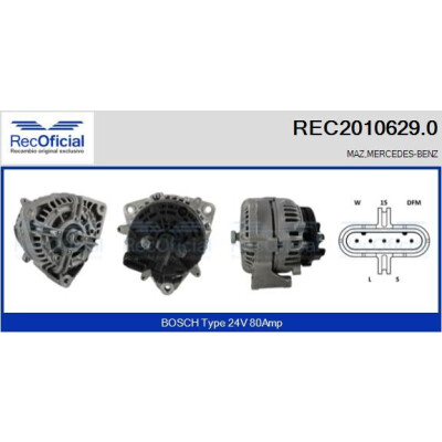 Alternador RECOFICIAL REC2010629.0