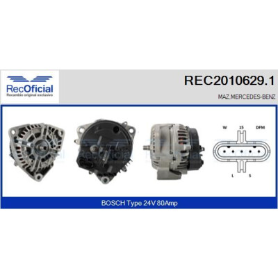 Alternador RECOFICIAL REC2010629.1