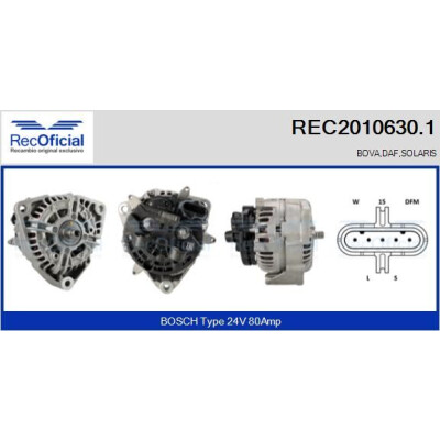 Alternador RECOFICIAL REC2010630.1
