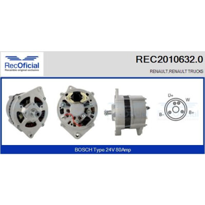Alternador RECOFICIAL REC2010632.0