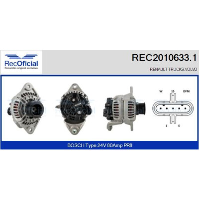 Alternador RECOFICIAL REC2010633.1