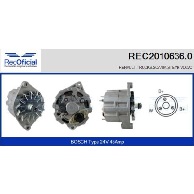 Alternador RECOFICIAL REC2010636.0