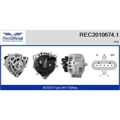 Alternador RECOFICIAL REC2010674.1