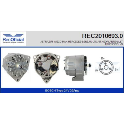 Alternador RECOFICIAL REC2010693.0