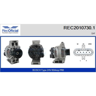 Alternador RECOFICIAL REC2010730.1