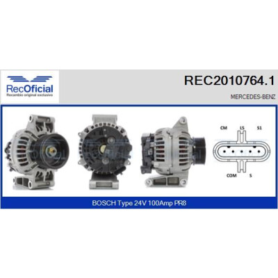 Alternador RECOFICIAL REC2010764.1