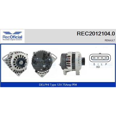Alternador RECOFICIAL REC2012104.0