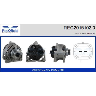 Alternador RECOFICIAL REC2015102.0