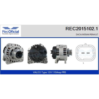 Alternador RECOFICIAL REC2015102.1