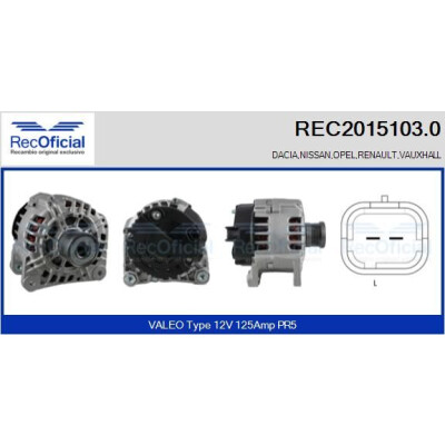 Alternador RECOFICIAL REC2015103.0