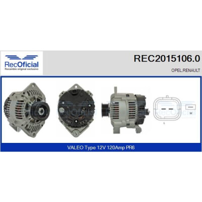 Alternador RECOFICIAL REC2015106.0