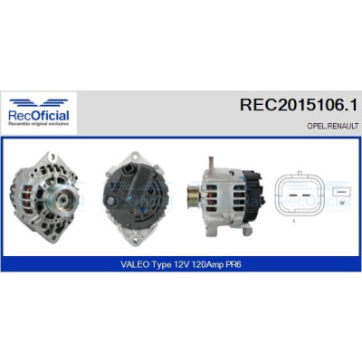 Alternador RECOFICIAL REC2015106.1