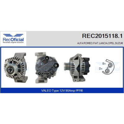 Alternador RECOFICIAL REC2015118.1