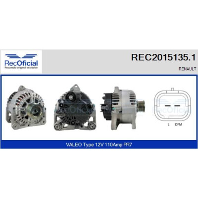 Alternador RECOFICIAL REC2015135.1